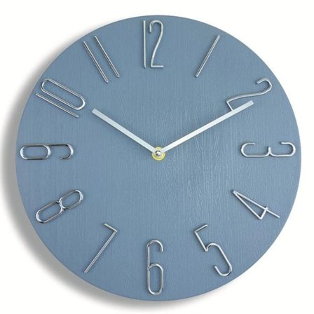 Minimalistisk Analog Väggklocka 30cm - Blå