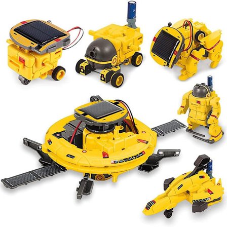 6 i 1 solrobot, solrobot-byggsats leksak barn DIY konstruktionsleksak drivs av solenergi byggvetenskap
