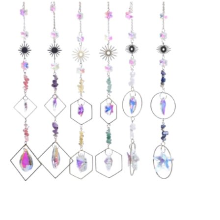 Kristallprydnad / Hängande Dekorationer, 6-pack Sol