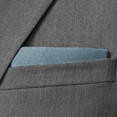 Røykgrått Grosgrain Lommetørkle for menn - Ensfargede Lommetørklær