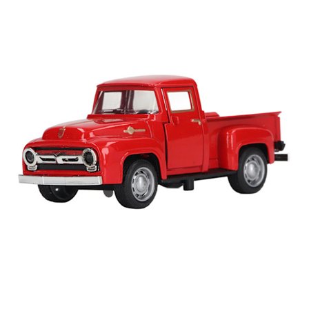 Vintage Rød Støpt Pickup Truck Modell Leke for Barn