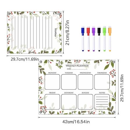 Magnetisk veckoplaneringstavla whiteboard kylskåpsmagnet daglig meddelande schematavla C 10