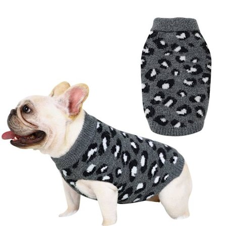 Koiran kissan villapaita lämmin lemmikkipaita neulotut vaatteet rock-vaatteet syksy talvi koiranvaatteet (harmaa-S)