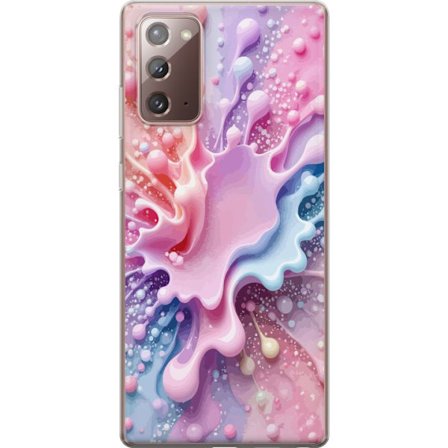 Kompatibel Mobilcover til Samsung Galaxy Note20 Pastell splash - Abstrakt motiv i lyserøde, blå og lilla toner