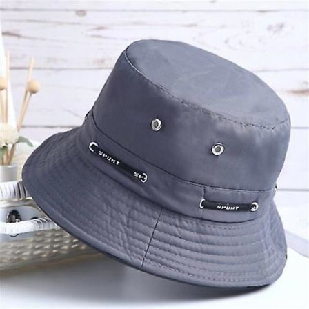 Letvægts Solhat til Kvinder Hurtigtørrende Fiskerihat Med Strop (Grå)