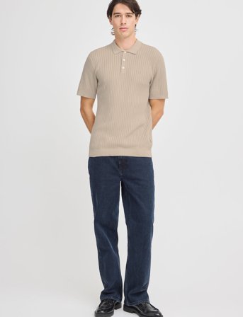 Casual Friday Cfkarl Structured Knit Polo - Beige - XXL