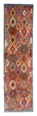Kilim Afghan Old Style Rug Hand Woven 81X298 Runner Afghanistan