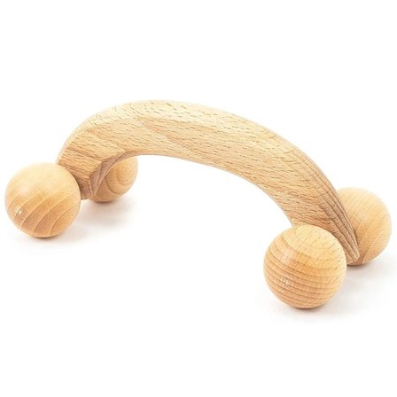 4 Massasjeballer Trerulleverktøy for Fot Håndholdt Ben Kroppsmassasjehjul Lindre Kropps- og Ben-smerter Massasjeapparat Kropp Maderoterapi