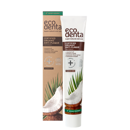 Ecodenta Anti-Plaque Tandkräm Med Kokosolja 75 ml