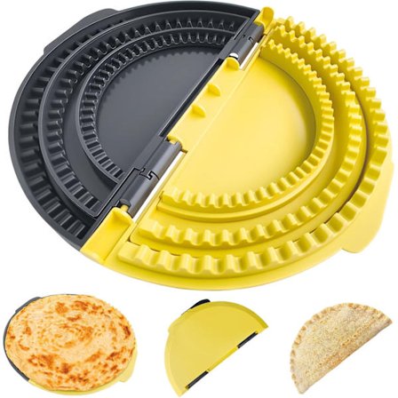 3-in-1 Tortillan Sulkija - Taco Tortillan Puristin - Säädettävä Koko - 6-10 Tuuman Pohjille - Tee Suljettuja Quesadilloja, Tacoja, Burritoja, 
