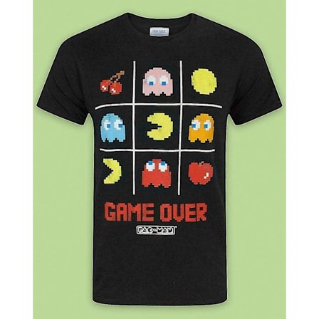 Pac-man T-shirt för män Game Over officiella Tic Tac Toe Retro karaktärskläder