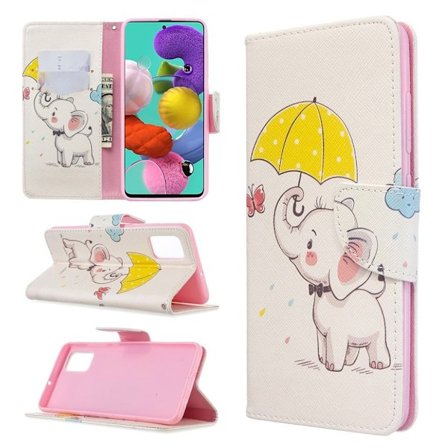 Wonderland Samsung Galaxy A51 flip kuoret - Söpö Norsu