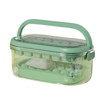 Ice Cube Mold Silikoninen jäätarjotin Jääpallo Muovinen Kannettava Jääpala Kannettava Jääpalakone Hanilla