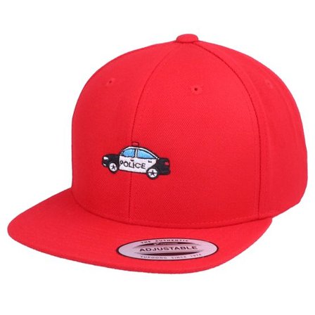 Kiddo Cap - Röd snapback Keps - Kids Police Car Red Snapback @ Hatstore