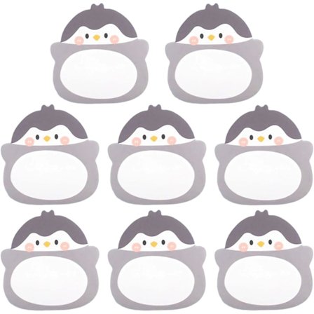 Selvklebende lapper, 8-pakning med søte pingvin-memoblokker, estetiske dyreformede faner for kontor, skole og gaveutdeling