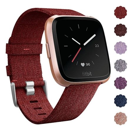 Fitbit Versa klockarmband i nylon canvas - Röd