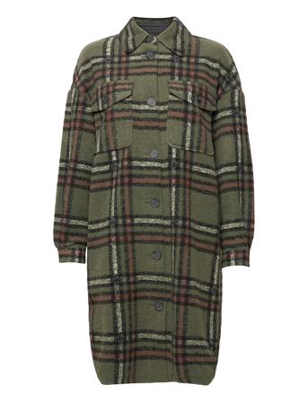 Vmchrissie Long Check Shirt Ga Overshirts Grøn Vero Moda