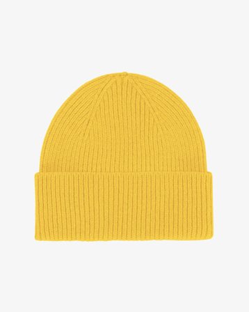 Merino Wool Beanie - Lemon Yellow - Female - One Size