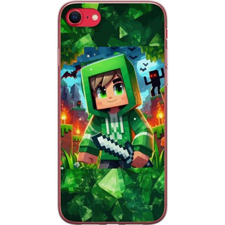 Yhteensopiva Puhelinkuori Apple Apple iPhone 7 Minecraft peluri poika vihreä huppari pikseliseikkailu poika miekka Minecraft taidesuunnittelu