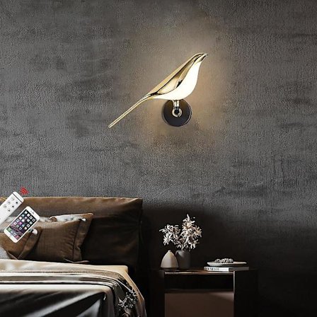 Nordisk stil innendørs vegglampe LED fugledesign aluminium