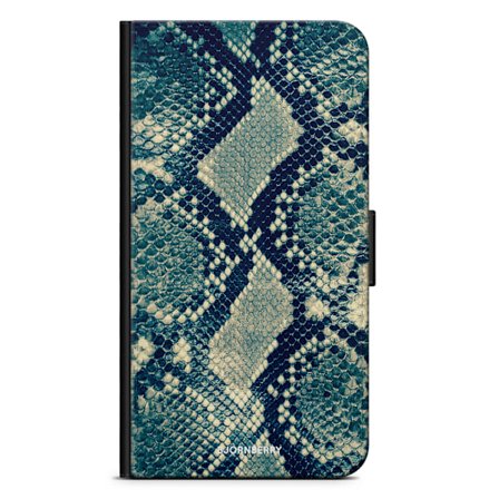 Bjornberry Plånboksfodral iPhone 7 Plus - Blå Ormskinn