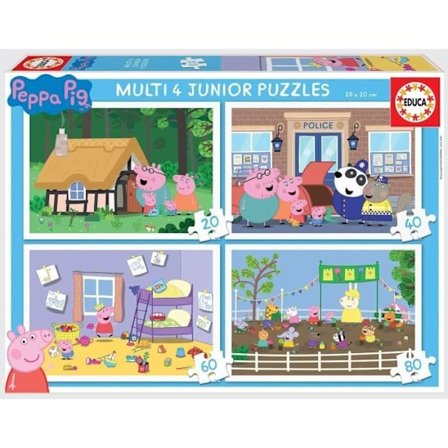 Peppa Pig -progressiiviset palapelit - EDUCA - MULTI 4 JUNIOR - 50-150 palaa - Yli 3-vuotiaille lapsille