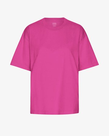 Oversized Organic T-Shirt - Magenta Blaze - Female - XS