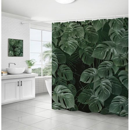 Tropisk jungle polyester bruseforhæng 180x180cm