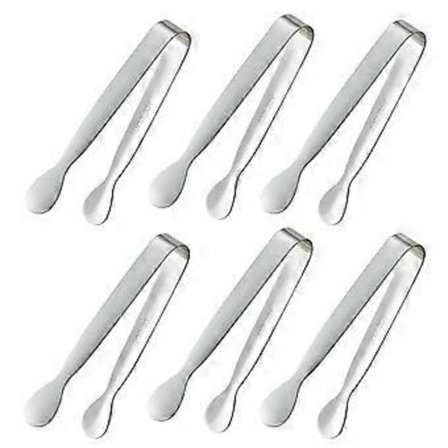 6 stk. Mini Små Tiny Tang, 10,8 cm Små Tang i Rustfritt Stål for Servering av Mat, Kjøkken 304 Rustfritt Stål