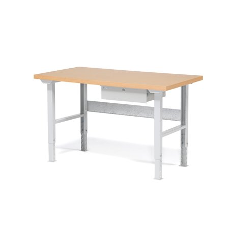 Package: height adjustable workbench ROBUST with drawer, 2500x800 mm