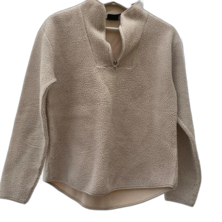 Beige fleece half zip tröja