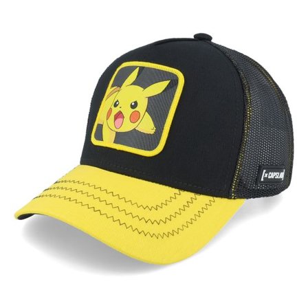 Capslab - Svart trucker Keps - Pokemon Pikachu Black/Yellow Trucker @ Hatstore