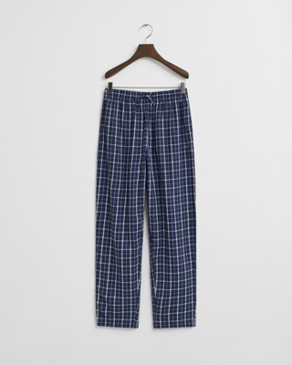 GANT - Rutete flanellpysjamasbukser for tenåringer persian blue