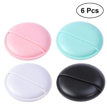 6pcs Travel Pill Organizer Box Portable Round Plastic Medicine Dispenser Container For Supplements Vitamins (random Color)