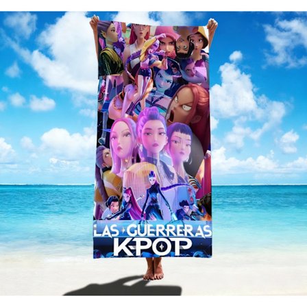 SALG K-POP Demon Hunter Girls Series Mikrofiber Absorberende Strandhåndkle Hurtigtørkende Håndkle AL250908412 AL250908412[mo]