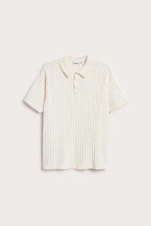 Kappahl | Finstrikket tennisskjorte | Offwhite
