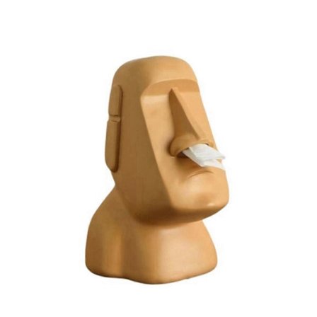 Påskeøen Stenstatue Papirhåndklæde Boks Boligdekoration Statue Retro Stue Dekoration Hjem