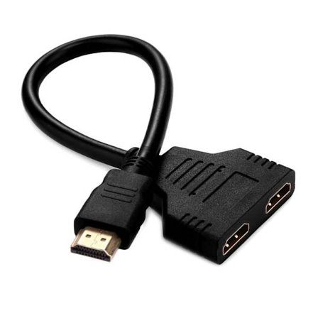 HDMI-adapter, 1xHDMI hane till 2xHDMI hona 30cm -