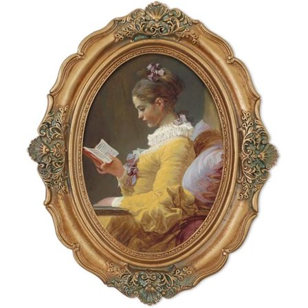 {hw} Barock Oval Fotoram Gyllene Bröllopsfotoram för Vägg, ZQKLA