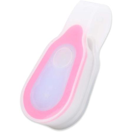 Ever 2 stk Håndfri LED Lommelykt Klips På Klær LED Magnet/Magnetiske Lys Mini Nattelykt Løping Knapp Silikon Klips Lampe for Camping Rosa