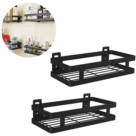 Väggmonterad hylla - metall - Flytande väggmonterad hylla - 2 delar - Handdukshållare - Industriell - akrylhylla för badrum vardagsrum sovrum k