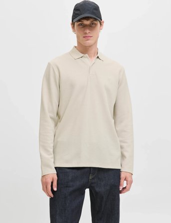 Jack & Jones Jjeaustin Polo Ls Noos - Cream - L