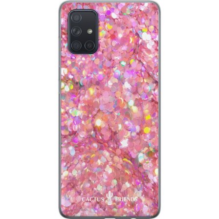 Kompatibel Mobilcover til Samsung Galaxy A71 Cactus and Friends – PinkGlitter