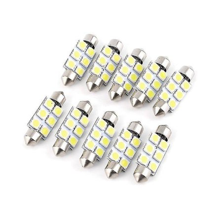 10 kpl 39mm 5050 6SMD Festoon Wedge Dome Sisävalaistus LED-lamppu
