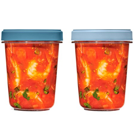 OXO Twist & Stack Container 2-pak 946 ml - Transparent og blå | KitchenOne