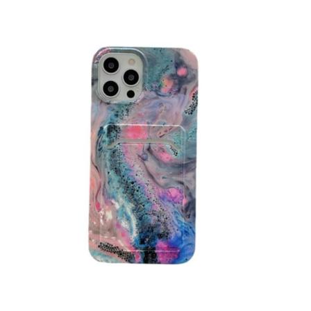 Kortholder Etui iPhone 13 Pro - Grøn Marble