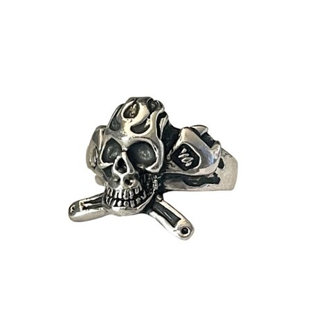 Cool Silver Ring med en Döskalle / Dödskalle - Stl 20