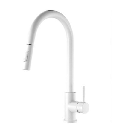 Valkoinen, Kylmä, Kuuma, Kääntyvä, Kaksitoiminen, Kasvisruokavalioon sopiva keittiöhana, Ulosvedettävä. 210*50*430mm