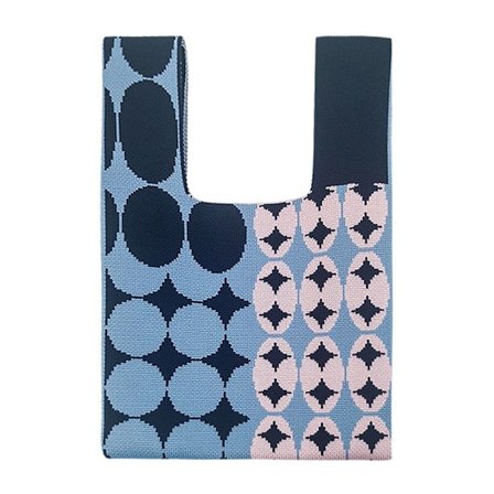 Strikket Veske Håndveske BLÅ