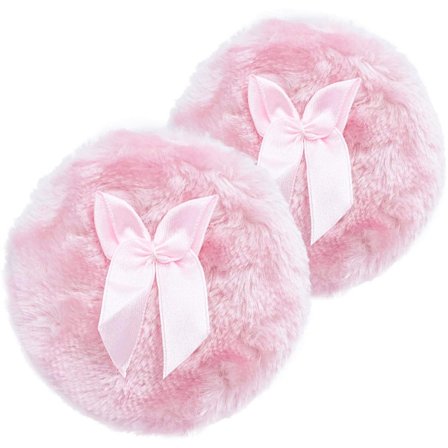 Pudderkvast - 2 stk. - 8,9 cm - Makeupsvampe - Blød pudderkvast - Vaskbar og genanvendelig - Til våd og tør påføring